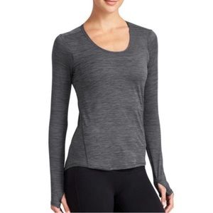 Athleta shadow stripe chi long sleeve top